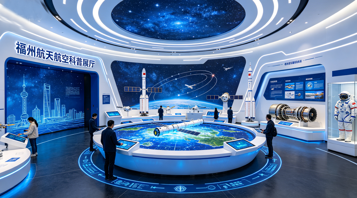 福州航天航空科普展厅解决方案|智能展厅设计施工一站式服务商方案示意